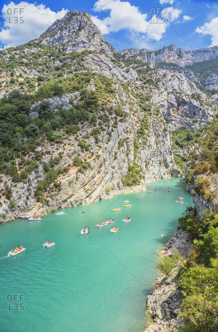 Gorges du Verdon, Provence-Alpes-Cote d'Azur, Provence, France, Europe - July 23, 2017: Lake St. Croix