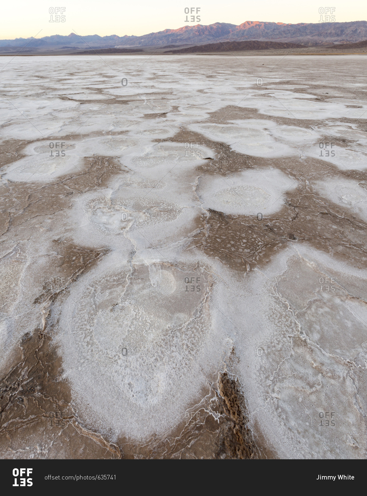 Evaporated salt formations in Death Valley National Park, California