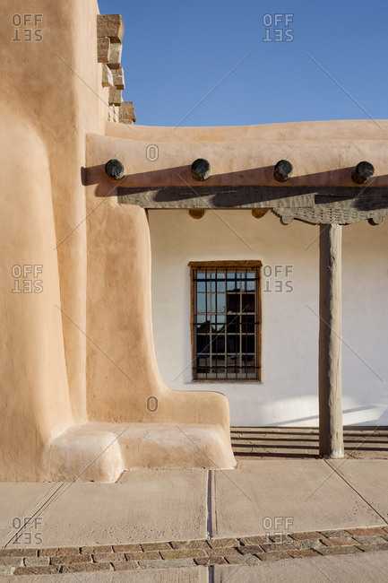 Santa Fe, NM - February 21, 2017: Pueblo style architecture of the Museum of Indian Arts & Culture in Santa Fe, New Mexico