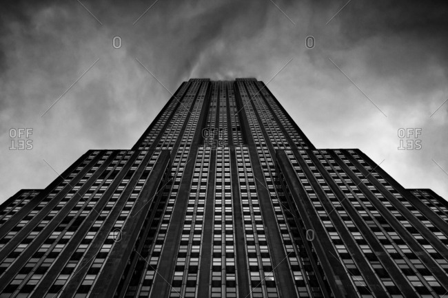 Quadro 35x100 Preto E Branco Empire State Building U.s.a em