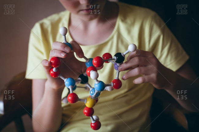 Girl experimenting with molecule