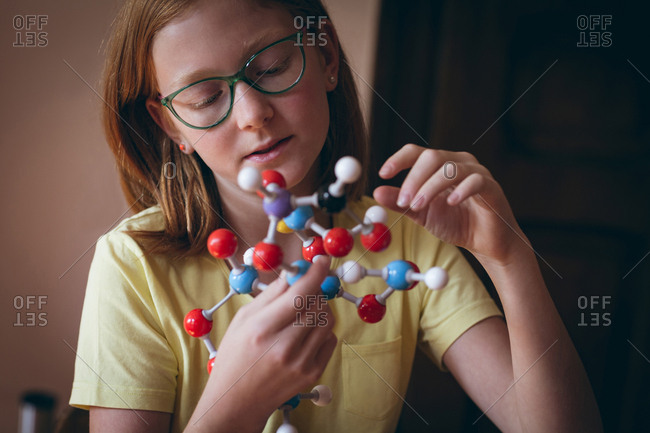 Girl experimenting with molecule
