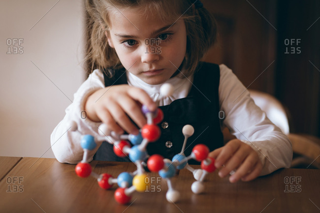 Girl experimenting with molecule