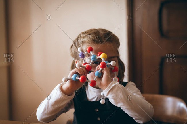 Girl experimenting with molecule