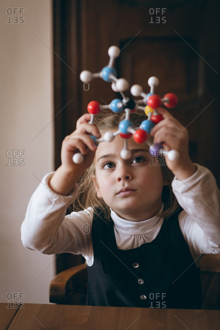 Girl experimenting with molecule
