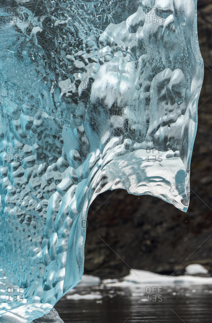 Close up of ice in Scoresby Sound in Greenland
