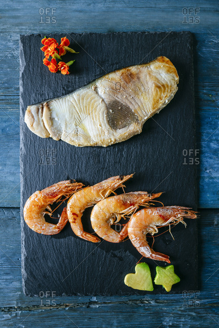 Stylish plated seafood presentation