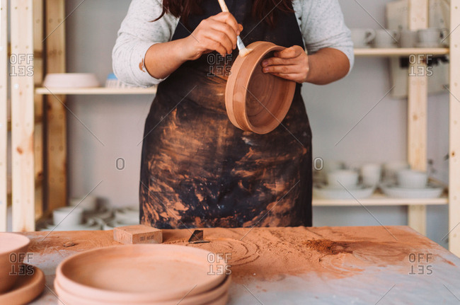 Artisan demonstration of pottery process