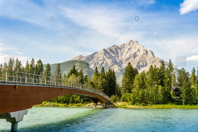 Foot bridge in Banff, Banff National Park, Alberta, Canada, North America
