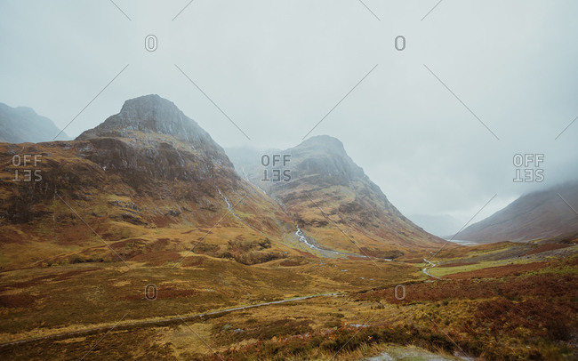 Landscape of fog in mountains