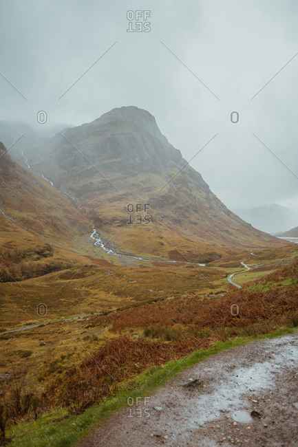 Landscape of fog in mountains