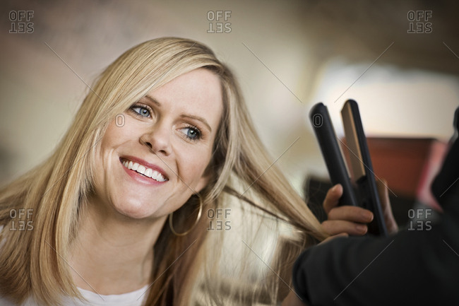 hair straightening women