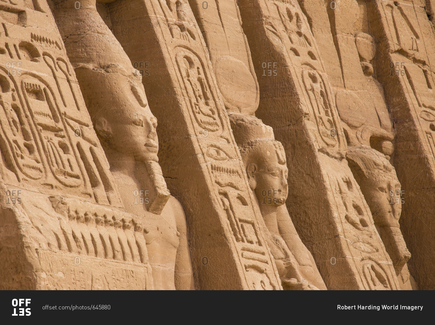The small temple, dedicated to Nefertari and adorned with statues of the King and Queen, Abu Simbel, UNESCO World Heritage Site, Egypt, North Africa, African