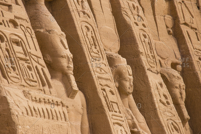 The small temple, dedicated to Nefertari and adorned with statues of the King and Queen, Abu Simbel, UNESCO World Heritage Site, Egypt, North Africa, African