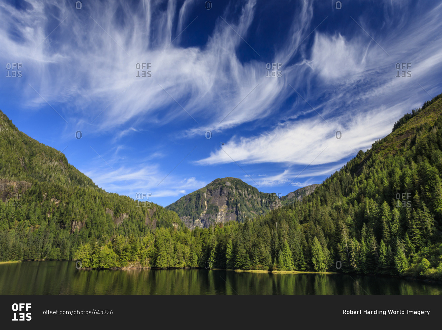 Rudyerd Bay, float plane and spectacular clouds, beautiful day, Misty Fjords National Monument, Summer, Ketchikan, Alaska, United States of America, North America