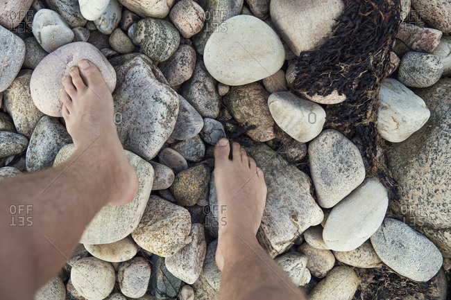 Feet on rocks