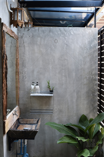 Home decor with cactus plant dispensers in bath