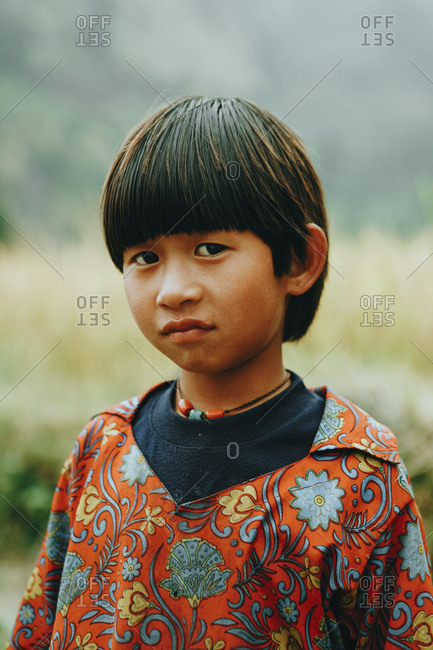 Langtang, Nepal - November 4, 2011: Portrait of a Tamang child