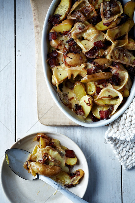 Tartiflette being served