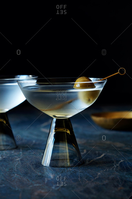 Martini served in unique glass