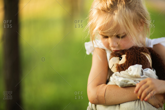 Girls with stuffed animal