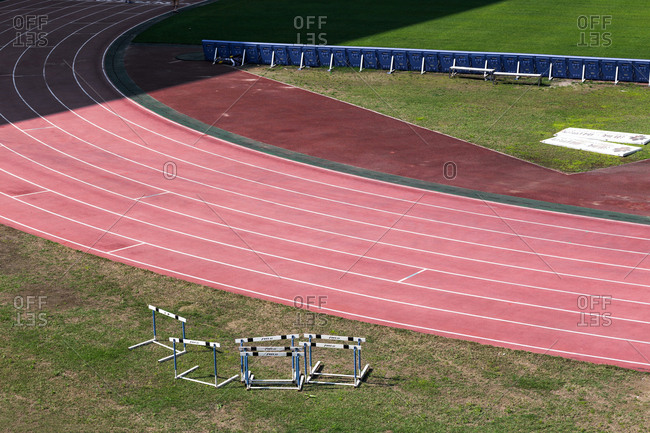 Chongqing, China-April 1, 2015: The stadium runway rubber