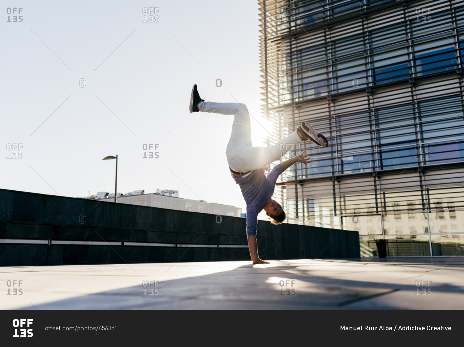 Man performing trick on street