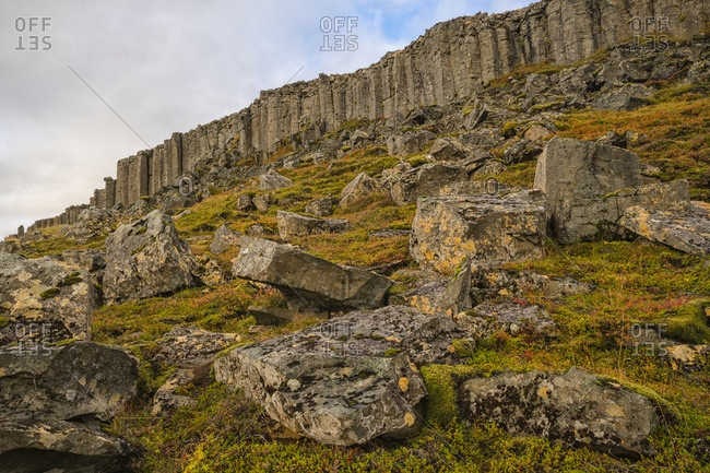 Basalt Columns In Iceland Are Eroding And Crumbling, Snaefellsness Peninsula; Iceland