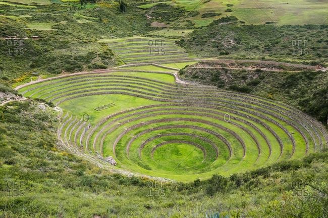 Moray Ruins In The Sacred Valley, Archaeological Site; Cuzco, Peru