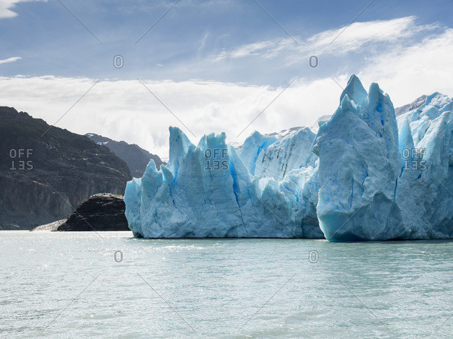 Grey Glacier And Grey Lake, Torres Del Paine National Park; Torres Del Paine, Magallanes And Antarctica Chilena Region, Chile