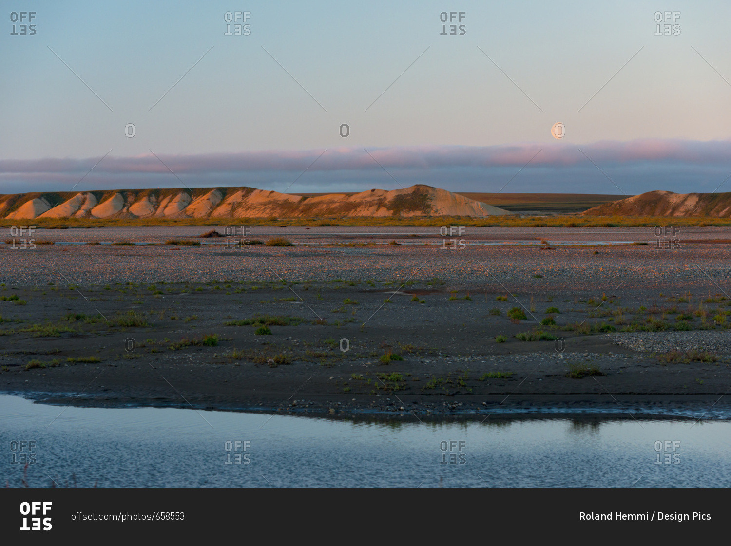 Bluff Bank In The Warm Sunset Light; Deadhorse, Alaska, United States