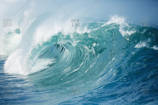 Waves Breaking On The North Shore In Waimea Bay; Oahu, Hawaii, United States Of America