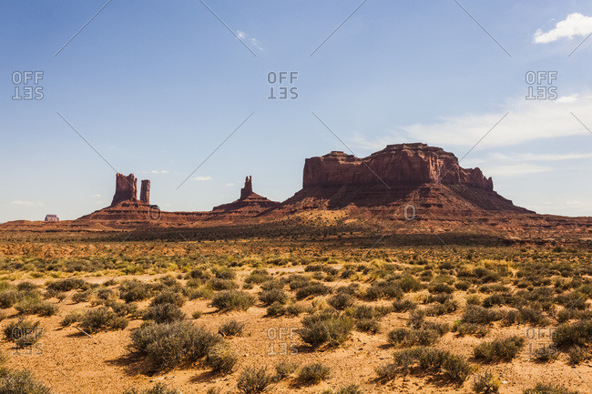 A Rugged Rock Formation In The Desert; Arizona, United States Of America