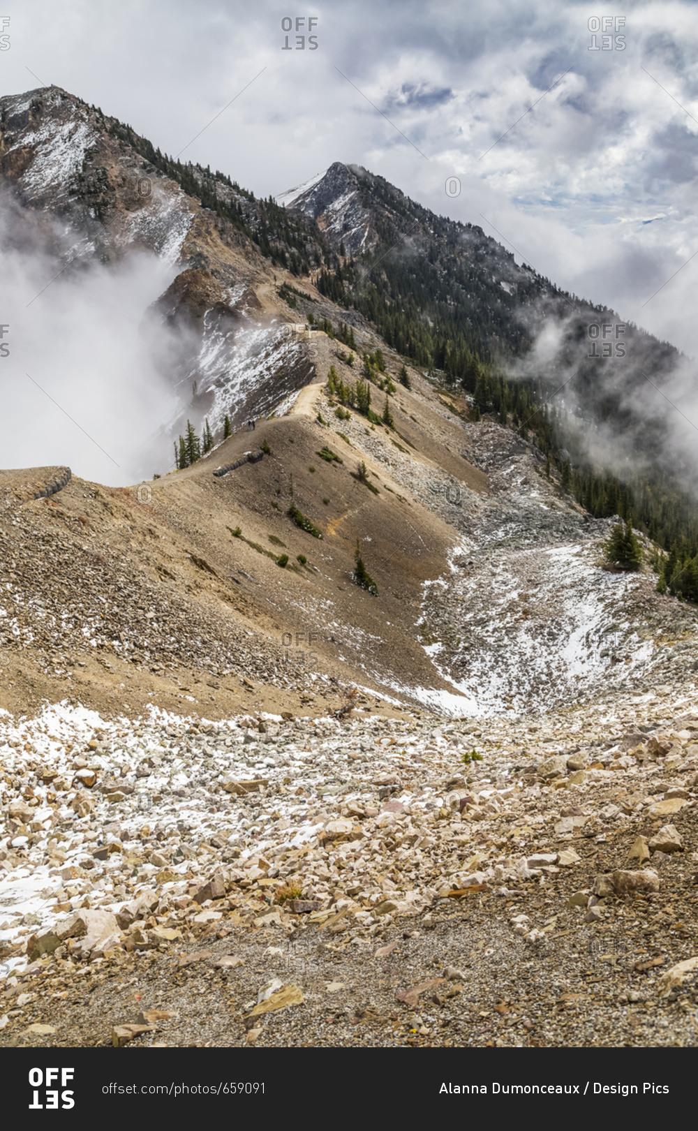 The Rugged Hiking And Mountain Bike Trails At The Top Of Kicking Horse Mountain, Part Of The Rocky Mountains Just Beyond The Alberta Border; Golden, British Columbia, Canada