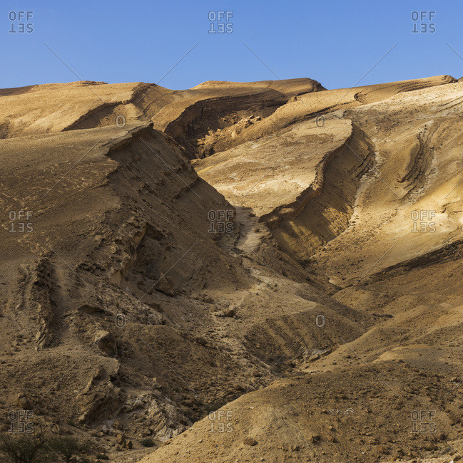 Arid And Barren Landscape In The Arava Valley, Negev Desert; Har Hanegev Hatzfoni, South District, Israel