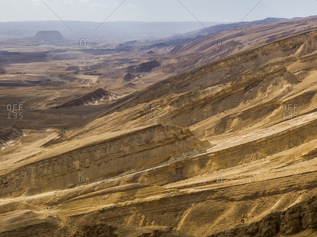 Arid And Barren Landscape In The Arava Valley, Negev Desert; Har Hanegev Hatzfoni, South District, Israel