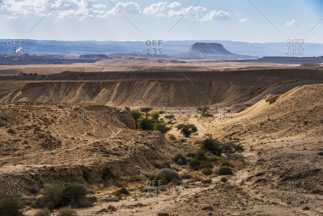 Arid Landscape Of The Negev Desert; Har Hanegev Hatzfoni, South District, Israel