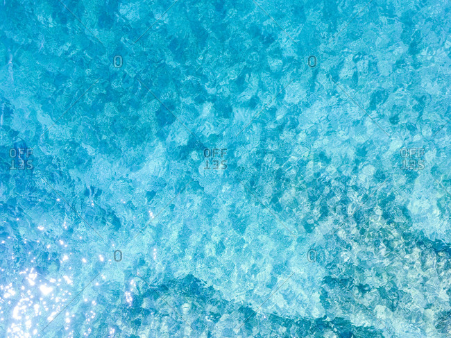 Aerial view of beautiful clear sea water