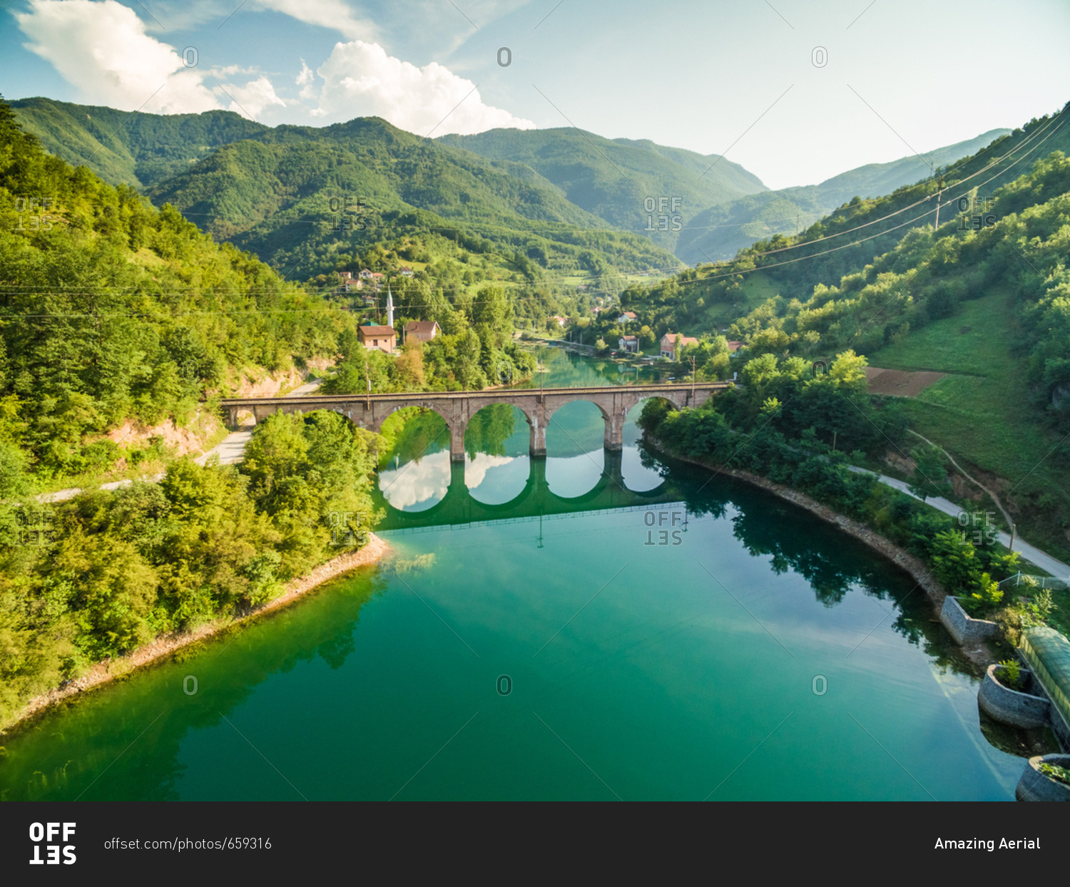 Old bridge over Jablanicko lake in Bosnia and Herzegovina.