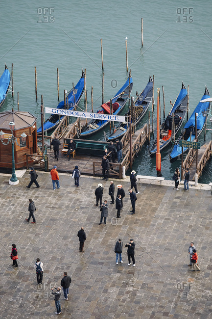 Venice, Italy - November 9, 2010: View of crowd from the bell tower in St Mark's Square