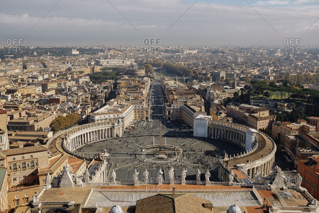 St. Peter\'s Square seen from St. Peter\'s Basilica, Vatican, Italy