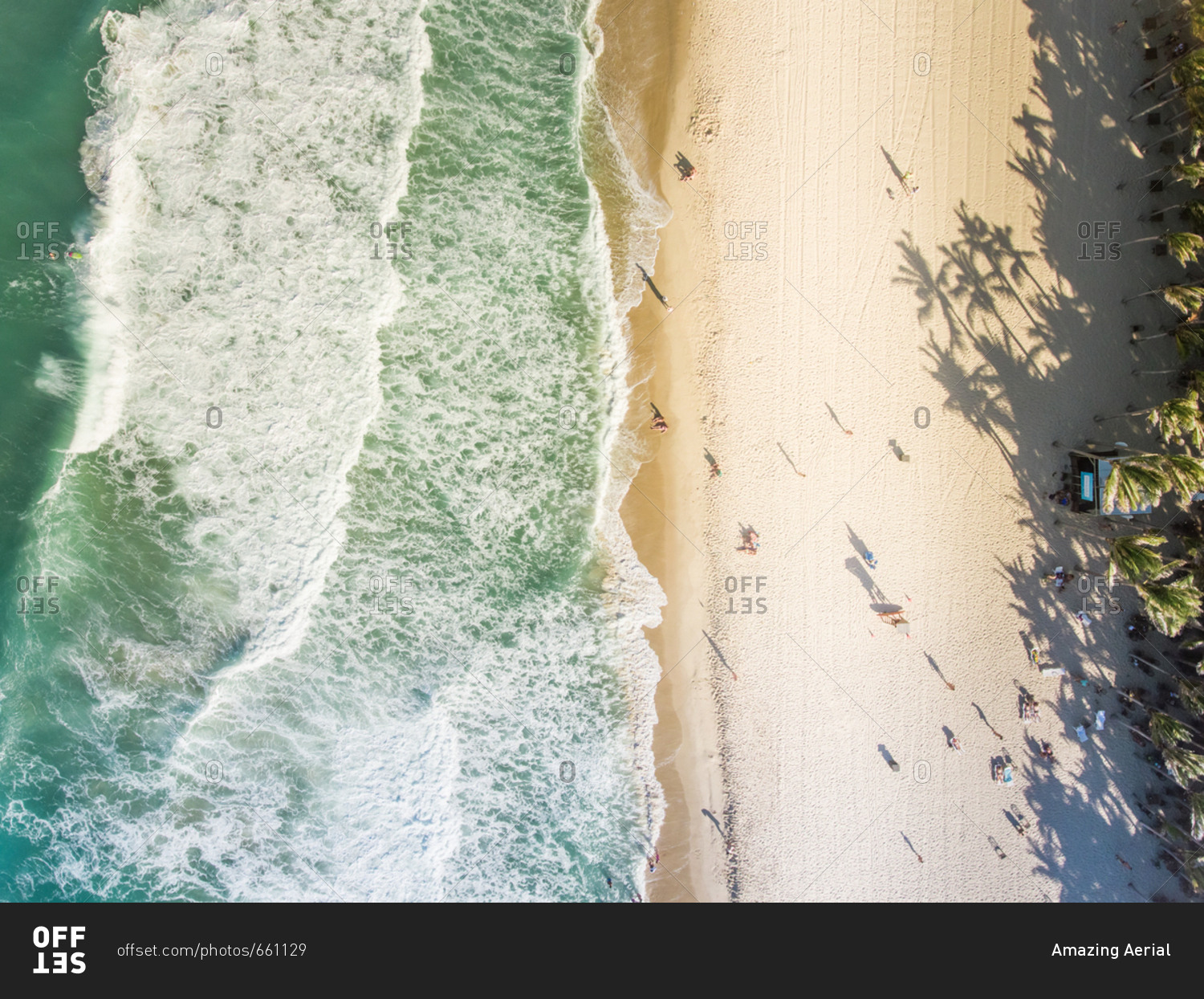 Aerial view of Forteleza beach in Brazil.