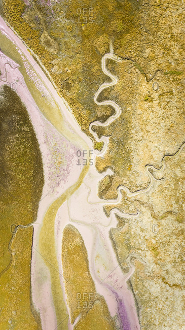 Abstract aerial  view of Terschelling in the Netherlands.