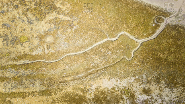 Abstract aerial view of Terschelling wetlands in The Netherlands.