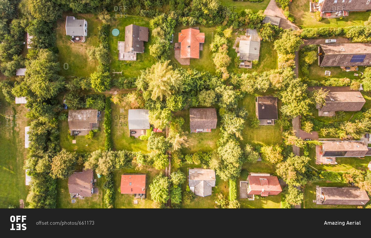 Aerial view of a neighborhood in The Netherlands.
