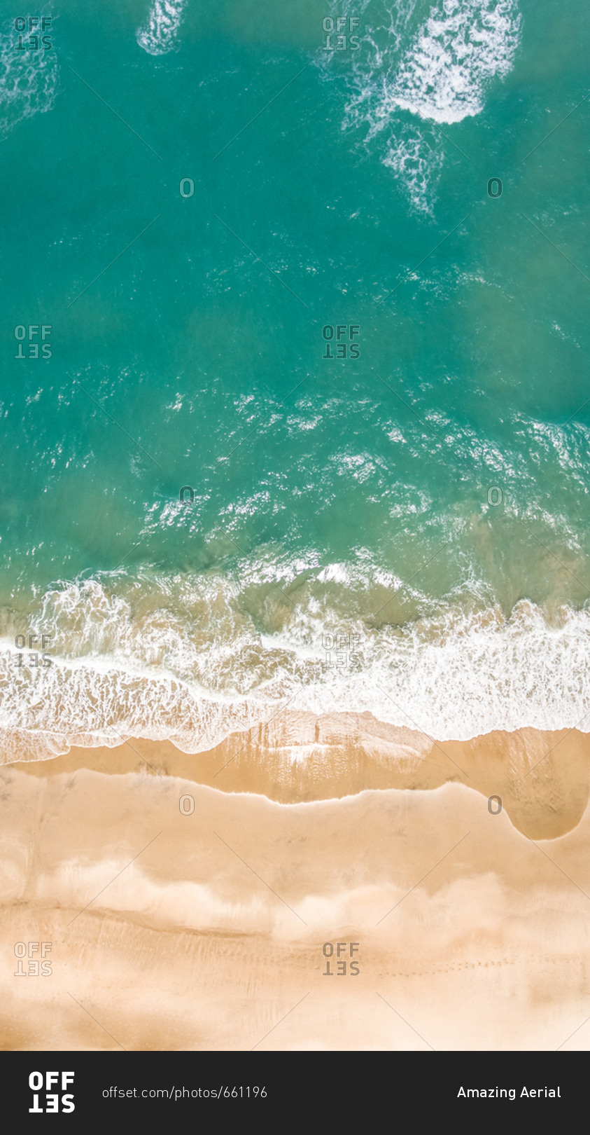 Aerial view of an empty beach in Brazil.