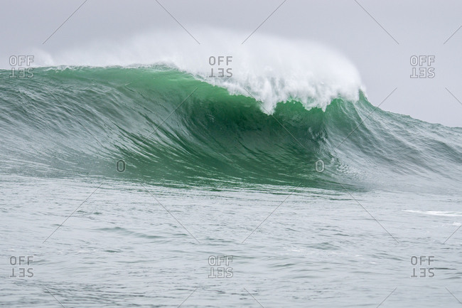 Heavy breaking wave in Half Moon Bay, California