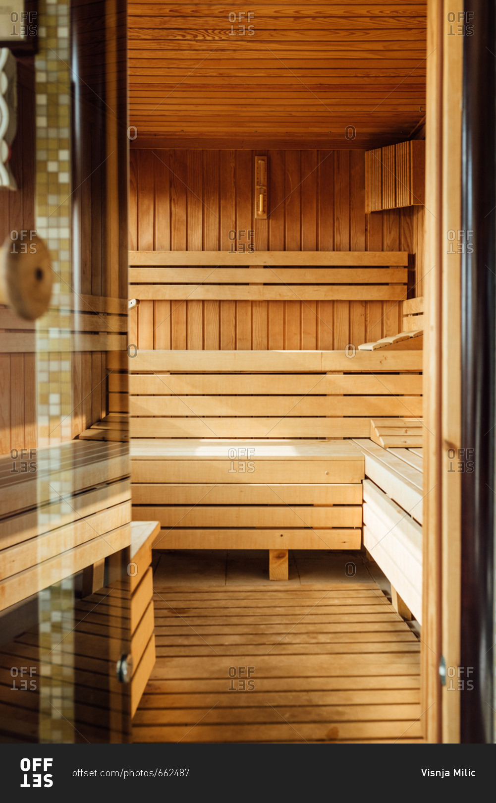 Inside of sauna in SPA center
