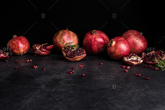 Pomegranates and rosemary