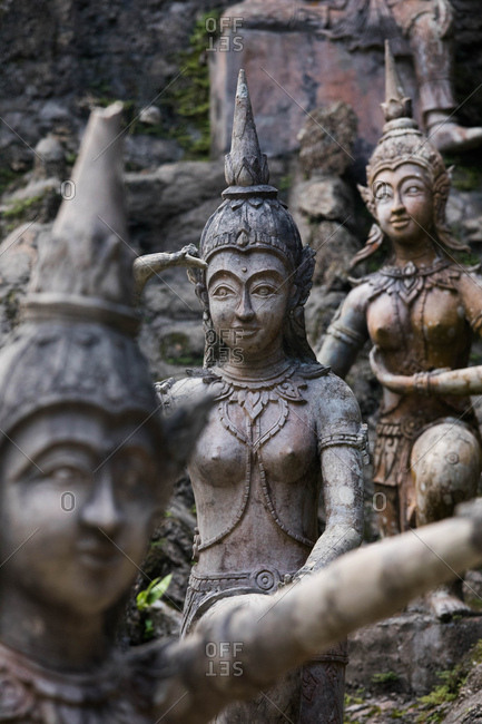 Koh Samui, Thailand - October 6, 2017: Statues in the Magic Garden in Koh Samui, Thailand